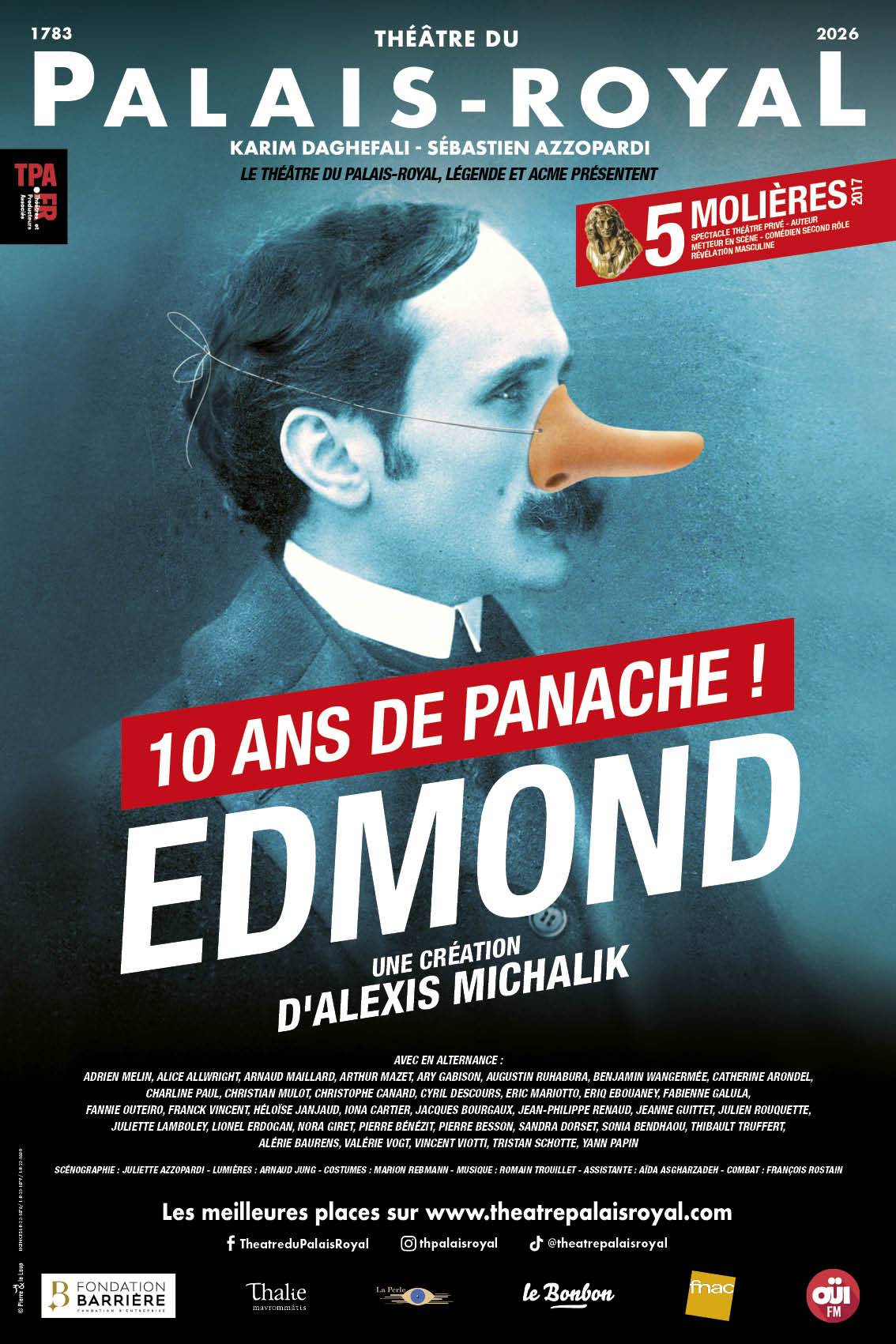 Edmond-TPR-2026-10ANS-40x60-WEB Affiche d'Edmond - 1500e représentation